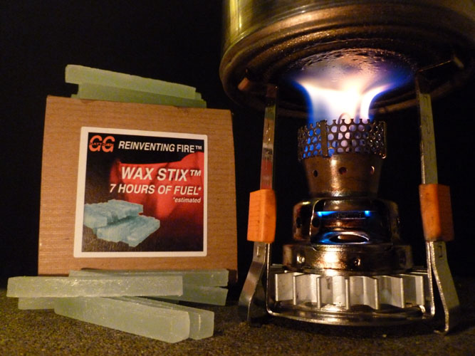 G-Micro PSL Wax Gasifier Burning Wax Stix