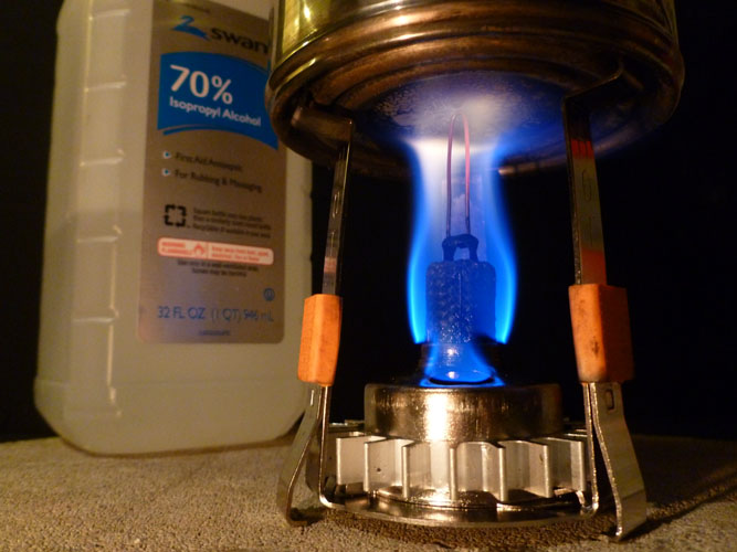 G-Micro PSL Wax Gasifier Burning 70%  Isopropanol with Wick