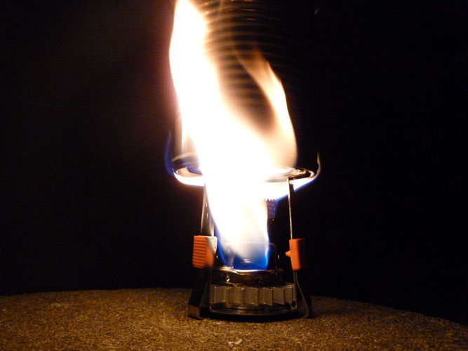 G-Micro PSL Wax Gasifier Burning HEET Isopropanol - Overheated