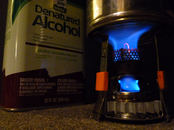 G-Micro PSL Wax Gasifier Burning Denatured Alcohol